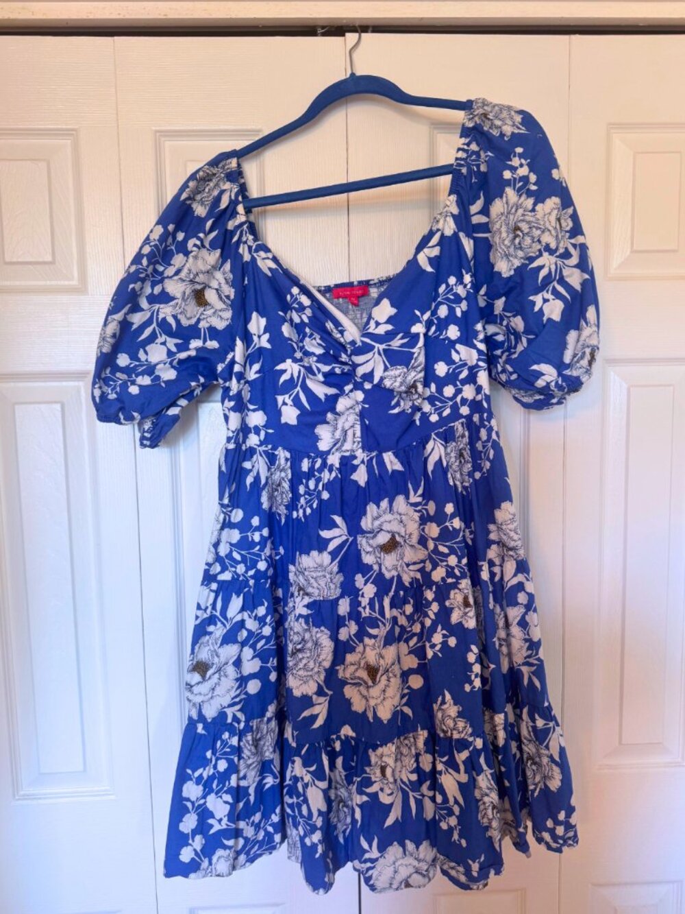 💙 Flying Tomato Royal Blue Floral Tiered Cutout Midi Dress 💙